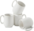 HASENSE Large Coffee Mugs,15oz Ceramic Coffee Mug Set of 4, Porcelain Coffee cups with handle for Morning Coffee, Latte, Tea and Cocoa, Coffee Cups with Unqiue Glaze for Men, Women, Plain
