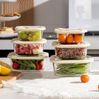 Urban Green Glass Food Storage Containers with Glass Lids, Microwave Safe Food Container Set, Airtight Meal Prep Containers, LeakProof, 100% Plastic Free, 6 Pack