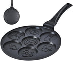 Pancake Maker Egg Frying Pan Suitable for All Stovetops & Induction Cooker, 10.5 Inch Animal Pancake Pan, 7 Molds Pancake Maker with PFOA Free Coating