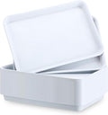 Ziliny 30 Pcs Serving Trays Plastic Serving Tray 12.6 x 9.1 x 1 White Platters Reusable Food Tray Party Trays Movie Night Snack Platters for Christmas Kitchen Cafeteria Veggie Cookies