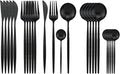 Black Silverware Set, 24-Piece Stainless Steel Flatware Set Service For 6, Mirror Polished Tableware Cutlery Set Knife Fork And Spoon For Home & Restaurant, Dishwasher Safe