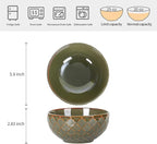 Sureasy 25 oz Ceramic Cereal Bowls Set of 4, 5.9 Inch Green Soup Bowls for Kitchen, Perfect for Soup, Pasta and Salad, Microwave & Dishwasher Safe