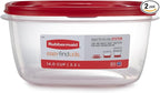 Rubbermaid Easy Find Lids Food Storage Container, 14 Cup, Red 2 Pack