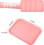 4 Pack Pink Plastic Serving Trays for Party Serving Food - Rectangular, 8.66 by 12 in, Heavy Duty Dessert Trays for Food Erving Platters for Party Tray Decor Veggie,Snack