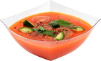 Restaurantware-Moderna 8 Ounce Fancy Plastic Bowls, 10 Square Disposable Salad Bowls - Durable, Heavy-duty, Clear Plastic Bowl, For Warm And Cold Foods