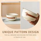 Matcha Set with Dog Pattern, Japanese Matcha Whisk Set Includes Matcha Bowl with Spout, Whisk Holder, Bamboo Whisk and Scoop, Matcha Sifter, 17 oz Ceramic Matcha Kit for Tea Lovers (Beige)
