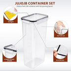 Airtight Food Storage Containers Set with Lids - 30 pack, BPA Free Plastic Kitchen and Pantry Organization, Plastic Leak-proof Canisters for Cereal Flour & Sugar - Labels & Marker
