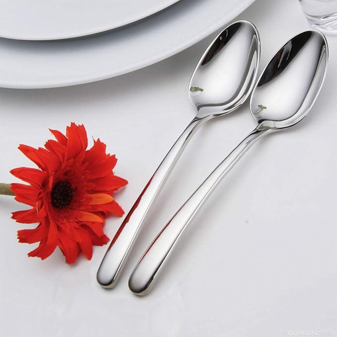 HaWare Heavy Duty Silverware Set, 40-Piece Stainless Steel Flatware Cutlery for 8, Modern & Elegant Design Includes Knives/Forks/Spoons, Mirror Polished and Dishwasher Safe