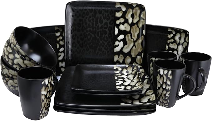 Elama's Savannah 16 Piece Stoneware Dinnerware Set