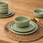 AmorArc Stoneware Dinnerware Sets,Round Reactive Glaze Ceramic Plates and Bowls Set,Highly Scratch Resistant | Dishwasher & Microwave Safe Dishes,Service for 6 (18pc)