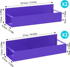 4 Pack Magnetic Spice Storage Rack Organizer for Refrigerator and Oven, Purple Fridge Organizers and Storage