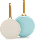 GreenPan Nonstick Reserve Pro 10” & 12” Frying Pan Set, NSF Certified Ceramic, Hard Anodized PFAS-Free Skillets, Stainless Steel Handles, Oven & Dishwasher Safe, Seaside Blue