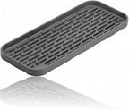 Silicone Organizer Tray, Soap and Sponge Holder for Kitchen Sink, Bathroom - Storage Tray for Dish Brush, Soap Dispenser, Dishwashing Accessories-(Gray 1 Pack, 12"x4.7")