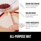 GORILLA GRIP Food Grade Reusable Nonstick Silicone Baking Mat, 16.5x11.87, Half Sheet 2PK, Oven Safe Cookie Sheet Liners, Up to 500 Degrees, No Mess Easy Clean Pastry Mats, Kitchen Essentials, Red