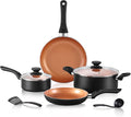 8pcs Gold Ceramic Pots and Pans Set, Cooking Pan Set,Cooking Pot Set Ceramic Pan Set, Nonstick Cookware Set, Induction Safe Kitchen Cooking Set with Frying Pans, Saucepans, shovel and Ladle