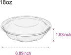 Jaluxing [18 oz. 150 Sets Clear Plastic Salad Bowls with Airtight Lids Disposable To Go Mixing Containers Serving for Fruit, Quinoa, Lunch and Meal Prep
