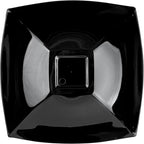 Restaurantware Moderna 64 Ounce Fancy Plastic Bowls 10 Square Disposable Salad Bowls - Durable Heavy-duty Black Plastic Bowls For Warm And Cold Foods