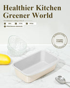 Non-Stick Bread Loaf Pan, 9x5 Inch, Ceramic Coating, Aluminized Steel, Oven Safe to 550°F, Dishwasher Safe - Non-Toxic, PTFE & PFOA Free, Sunshine Cream