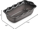 Le Creuset Stoneware Heritage Fluted Loaf Pan, 9", Oyster