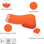 MicoYang Silicone Dish Drying Mat for Multiple Usage,Easy clean,Eco-friendly,Heat-resistant Silicone Mat for Kitchen Counter,Sink,Bar,Bottle,or Cup Orange M 17 inches x 6 inches