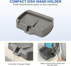 LANMU Dish Wand Holder Compatible with Scotch-Brite Dishwand, Silicone Dish Brush Holder with Drain Spout for Kitchen Sink Counter, Sponge Wand Organizer, Keep Upright from Leaking Soap
