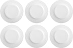 Amazon Basics 6-Piece White Dinner Plate Set, Microwave and Dishwasher Safe for Everyday Use, 10.5 inches