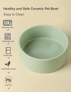 UBEE Ceramic Dog Bowl Set of 2, 5.1 inch Dog Dish Cat Food Bowl for Small Dogs and Large Cat, Pet Food Water Dish Feeding, Sage Green