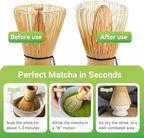 Matcha Whisk Set – 3 Bamboo Chasen Whisks (80, 100, 120 Prongs) | Traditional Japanese Matcha Tea Whisk Kit for Latte, Green Tea & Ceremony