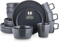 Stone Lain Coupe Stoneware Dinnerware Set, Service for 4, Gray Matte