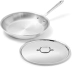 All-Clad D3® Stainless Steel 12 inch Frying Pan With Lid- Made in the USA- The Original Bonded Professional Cookware- Oven Safe & Induction Compatible