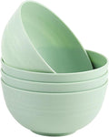 Unbreakable Wheat Straw Cereal Bowls Set of 4, 24 OZ Microwave and Dishwasher Safe Lightweight Soup and Salad Bowl Sets, Reusable Dessert Bowls for Rice, Pasta, Snack, Fruit, BPA Free (Green)