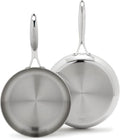 GreenPan Valencia Pro Tri-Ply Stainless Steel 10" & 12" Frying Pan Skillet Set, Induction Ready, Mirror Finish, Dishwasher Safe & Oven/Broiler Safe to 600F, Compatible with All Cooktops