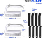 Scrub Brush - 6 Pack, Scrub Brushes for Cleaning, Heavy-Duty Scrub Brush, Stiff Bristles Cleaning Brush, for Kitchen, Bathtub, Floor and Wall Surfaces, Blue