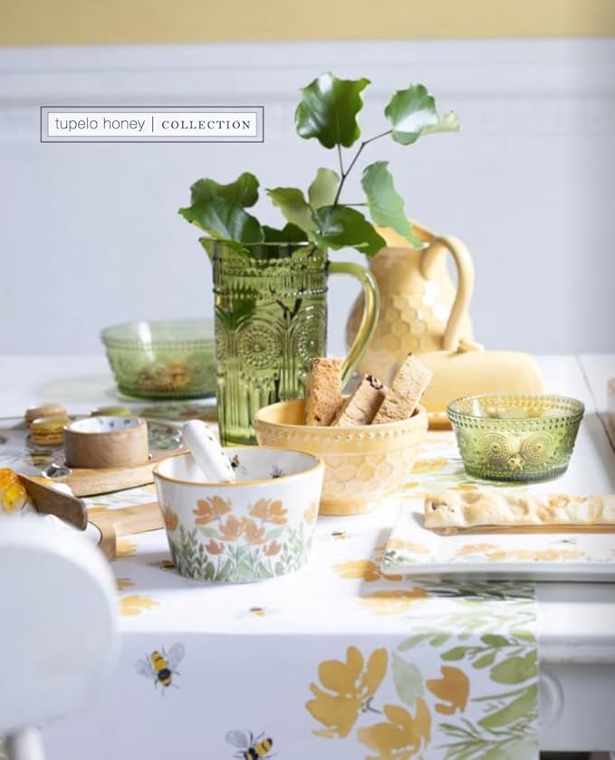 Boston International Vintage-Inspired Glass Serving Bowl with Embossed Floral Pattern for Salad Snacks Dinner, Large 7" x 2.75", Olive Green Codi