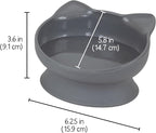 Kitty City Elevated Cat Bowls (Set of 2), Whisker-Friendly Raised Cat Food & Water Dishes, Modern Pedestal Design, Dishwasher Safe, 10.8 oz Each – White & Gray