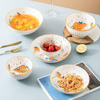 Cute Mushroom Pattern Ceramic Bowls Set Soup Bowls Dessert Bowls, 5 Inch, Set of 2