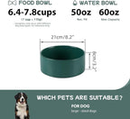 Havniva Non-Slip 8.2inch Ceramic Dog Food and Water Bowl for Large Breed Dogs, Pet Bowl for Replacement (Single Bowl, Green)
