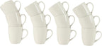 Gibson Home Great Essentials 12 Ounce Porcelain Coffee Mugs - Set of 12 - Cups for Latte, Hot Tea, Cappuccino, Mocha, Espresso, Cocoa