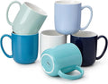Sweese Porcelain Coffee Mugs Set of 6, 20oz Large Coffee Mugs Porcelain with Big Handle, Assorted Colors Oversized Cups for Latte, Cocoa, Tea, Festival Gift, Microwave Safe