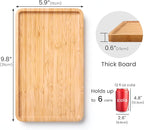 VERTORGAN Bamboo Serving Tray,9.8x5.9 Inch Decorative Trays Platter for Coffee Table,Living Room,Bar,Party,Mini Charcuterie Boards Cheese Board,Home Decor（Natural）