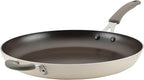 Rachael Ray Cook + Create Nonstick Frying Pan/Skillet with Helper Handle, 14 Inch - Almond