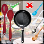 ELANE 8 Pcs Silicone Cooking Spoons Set,Mixing Spoons for Cooking Spoons for Nonstick Cookware Silicone Serving Spoons,Mixing Spoons for Cooking (Red)
