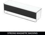 iDesign Magnetic Medium Clear Plastic Organizer Bins for Laundry Room Storage - 4-Pack