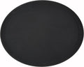 Winco 26" x 22" Premium Fiberglass Tray, Non-slip, Black, Oval