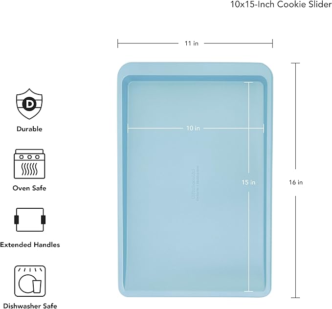 KitchenAid 10x15in Nonstick Aluminized Steel Cookie Slider, Mineral Water