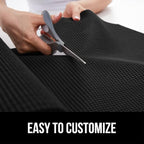 GORILLA GRIP powerGRIP Drawer Shelf and Cabinet Liner, Thick Strong Hold, Non-Adhesive Liners Protect Kitchen Cabinets and Cupboard, Bathroom Drawers, Easy Install, Breathable Mat, 17.5" x10', Black