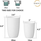 Wrova Wheat Straw Cups 6 Set of 6 Good Alternative to Plastic Reusable Cups 20 oz Unbreakable Drinking Cup Reusable Dishwasher Safe Water Plastic Glasses - White