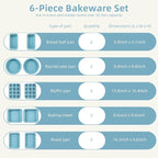 11-Piece Nonstick Baking Pans Set - Professional Grade Carbon Steel Bakeware with Premium Coating- Dishwasher Safe, Stackable, Oven Safe to 450°F (Slight Blue)