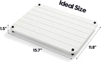 Razborci Stone Dish Drying Mat for Kitchen Counter, Water Absorbing Bathroom Tray Sink Organizer, Diatomaceous Earth Countertop Dish Rack Riser Sponge Holder Soap Dish, White, 16" x 12"