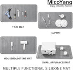 MicoYang Silicone Dish Drying Mat for Multiple Usage,Easy clean,Eco-friendly,Heat-resistant Silicone Mat for Kitchen Counter or Sink,Refrigerator or Drawer Liner Grey 5XL 36inches x 18inches